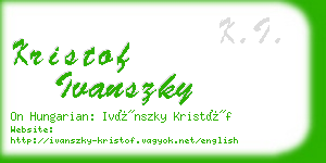 kristof ivanszky business card
